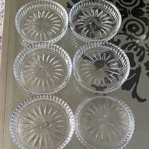 Princess House “Royal Highlights” collection 24% lead Crystal Glass Coasters(6)
